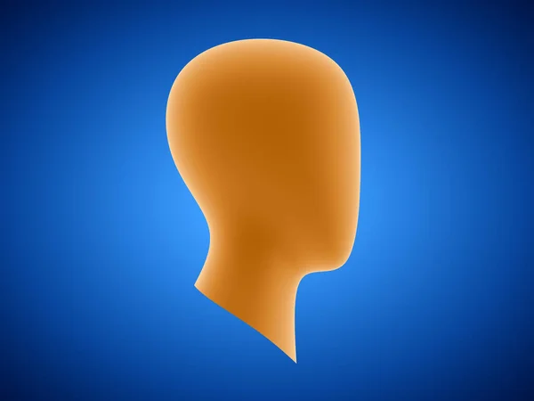 Det Orange Huvudet Isolerad Blå Bakgrund Illustration — Stockfoto
