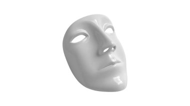 Maske beyaz arkaplanda izole edilmiş. 3d illüstrasyon.