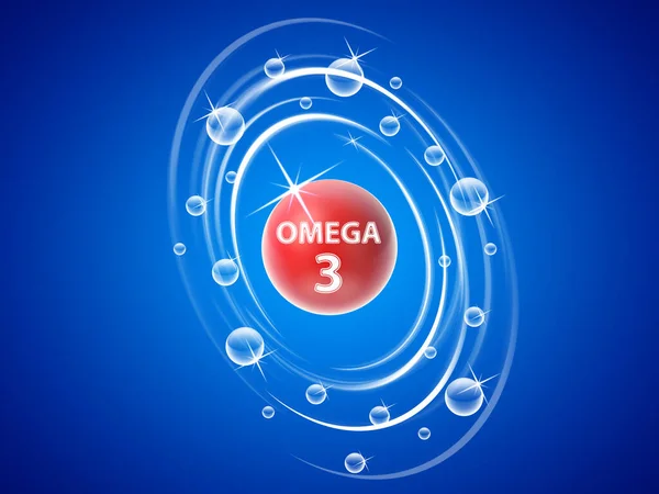 Omega Icoon Blauwe Achtergrond Illustratie — Stockfoto