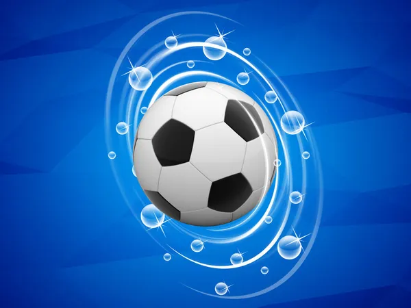 Fußball Auf Blauem Hintergrund Illustration — Stockfoto