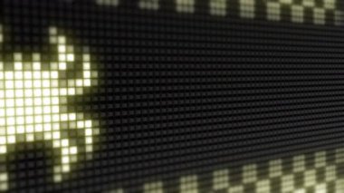 Ekrandaki virüs simgesi. Döngü görüntülerinde 4K Çözünürlük Kodlayıcı Prores 4444.