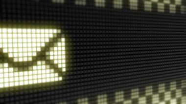 Ekrandaki e- posta simgesi. Döngü görüntülerinde 4K Çözünürlük Kodlayıcı Prores 4444.