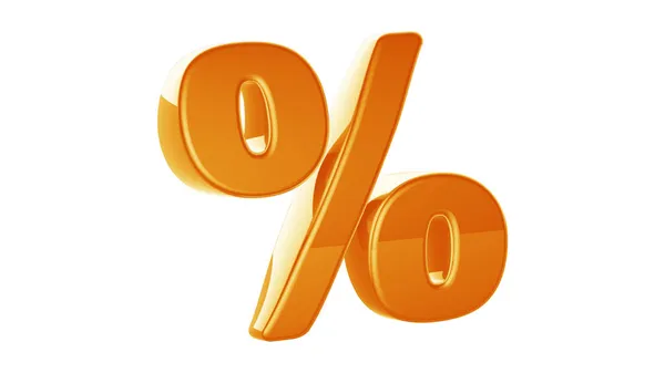 Orange Percent Icon Isolated White Background Illustration — Stock Photo, Image