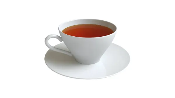Çay Fincanı Beyaz Arka Planda Izole Edilmiş Illüstrasyon — Stok fotoğraf