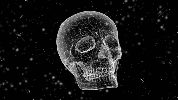 Mesh Skull Isolated Black Background Illustration — Stock Photo, Image