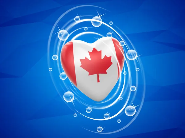 Серце Прапором Канади Синьому Тлі Символ Відновлення Після Пандемії Ковід — стокове фото