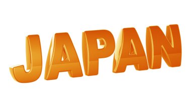 Japonya beyaz arka planda izole edildi. 3B illüstrasyon.