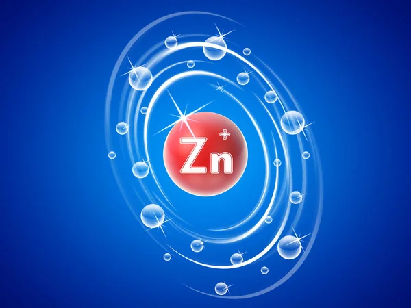 Iconos Zinc Sobre Fondo Azul Ilustración —  Fotos de Stock