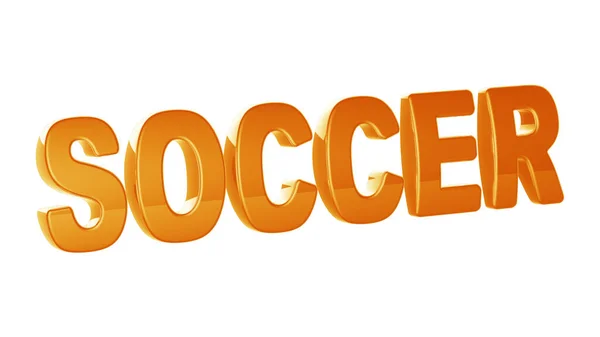 Mot Orange Soccer Isolé Sur Fond Blanc Illustration — Photo