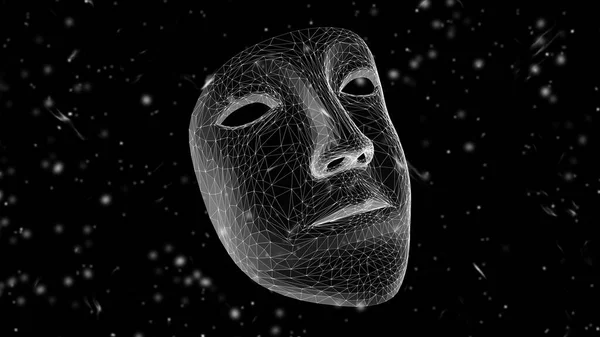 Трехмерная Маска Изолирована Черном Абстрактном Фоне Иллюстрация — стоковое фото