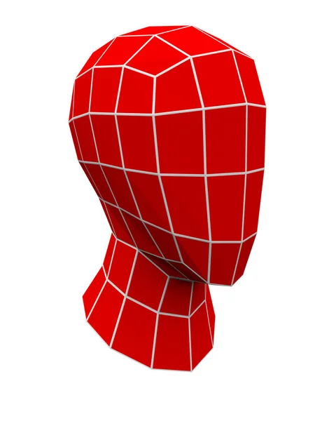 白い背景に隔離されたダミーの赤い頭 3Dイラスト — ストック写真