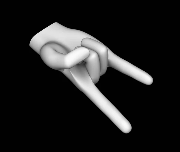 Modelo Tridimensional Mão Humana Isolada Sobre Fundo Preto Ilustração — Fotografia de Stock