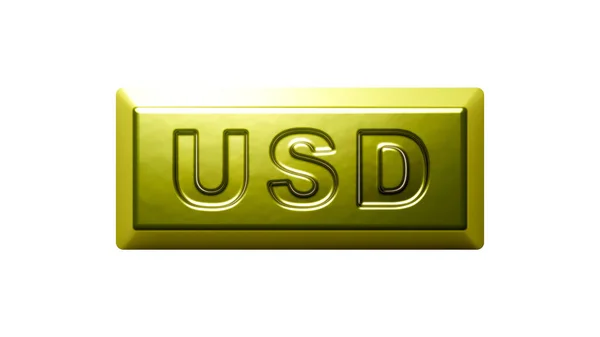 Золоті Злитки Знаком Доларів Ізольовані Білому Тлі Ілюстрації — стокове фото