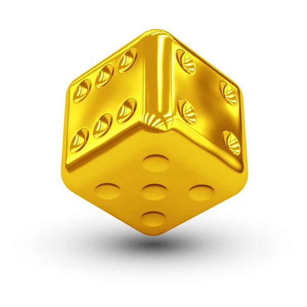 Goldene Würfel Auf Weißem Hintergrund Illustration — Stockfoto