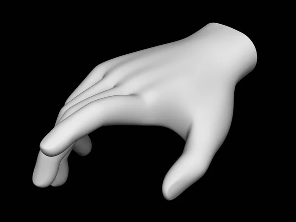 Tredimensionell Modell Mänsklig Hand Isolerad Svart Bakgrund Illustration — Stockfoto