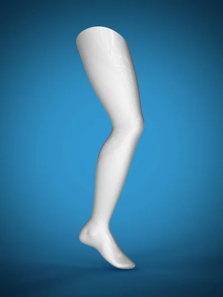 Modelo Tridimensional Pierna Humana Aislada Sobre Fondo Azul Ilustración — Foto de Stock
