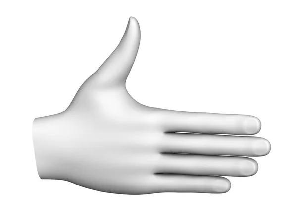 Трехмерная Модель Человеческой Руки Изолирована Белом Фоне Иллюстрация — стоковое фото
