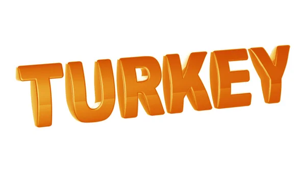 土耳其被白色背景隔离 3D插图 — 图库照片