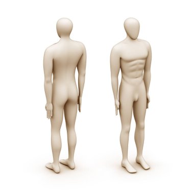 Beyaz arka planda izole edilmiş bir manken. 3B Görüntü.