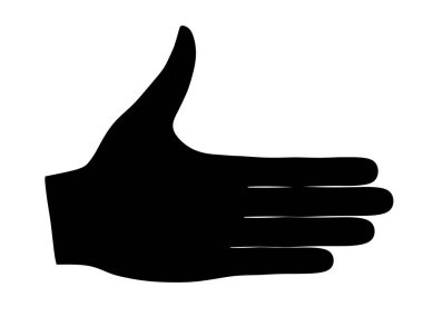 Beyaz arka planda izole edilmiş insan eli şekli. Görüntü.