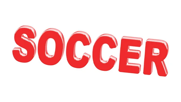 Red Word Soccer Isolated White Background Illustration — Stock Photo, Image