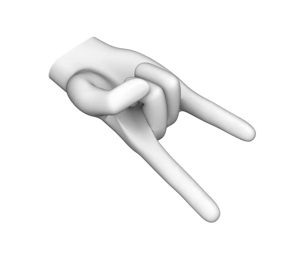 Trójwymiarowy Model Ludzkiej Dłoni Odizolowany Białym Tle Ilustracja — Zdjęcie stockowe