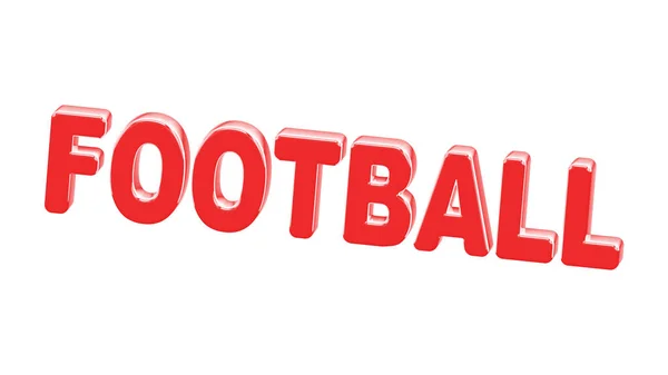 Rode Woord Voetbal Geïsoleerd Witte Achtergrond Illustratie — Stockfoto