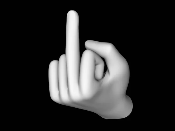 Obscene Gesture Isolated Black Background Illustration — Foto Stock