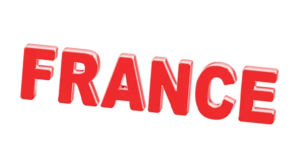 Red Word France Isolated White Background Illustration — ストック写真