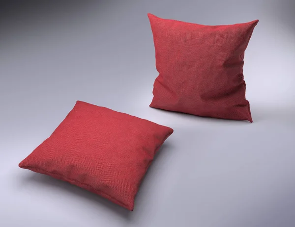 Two Red Fabric Pillows Illustration — Stok fotoğraf