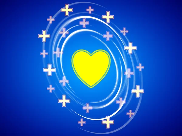 Ikona Srdce Jako Symbol Zdraví Srdce Modrém Pozadí Ilustrace — Stock fotografie