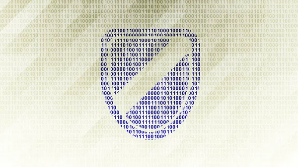 Значок Щита Двійковому Коді Сигнал Бітів Ілюстрація — стокове фото