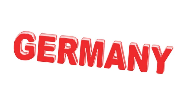 Red Word Germany Isolated White Background Illustration — Stock Photo, Image