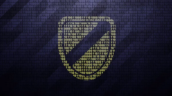Schild Symbol Auf Binärcode Bit Array Illustration — Stockfoto