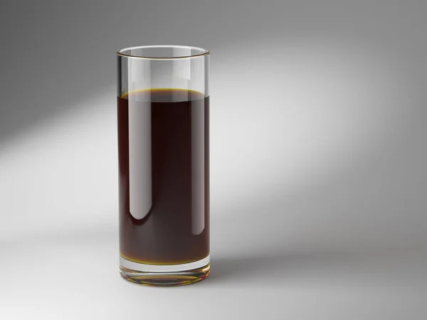 Glas Med Dryck Isolerad Grå Bakgrund Illustration — Stockfoto