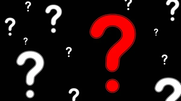 Question Mark Black Background Illustration — Stock Photo, Image