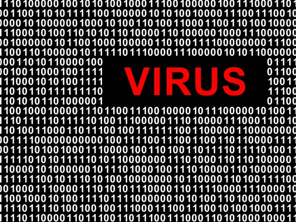 Вірус Двійковому Коді Сигнал Бітів Ілюстрація — стокове фото