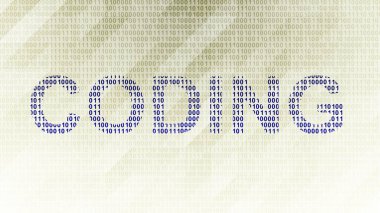 İkili kod üzerindeki kodlama simgesi (bit dizisi). Görüntü.