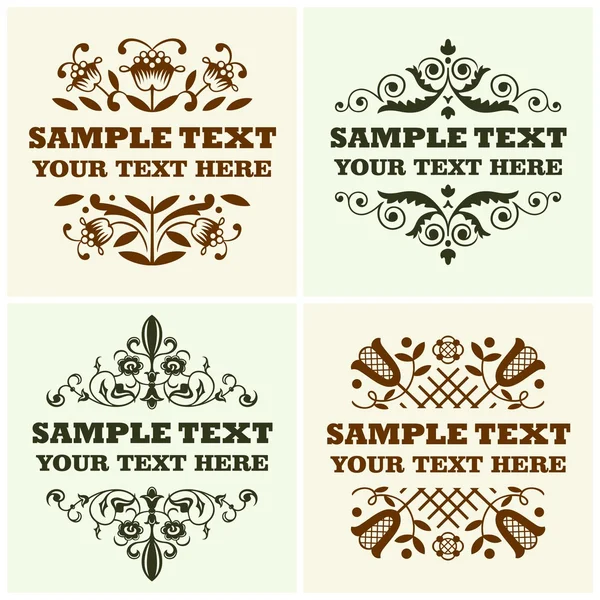 Marcos de texto decorativos — Vector de stock