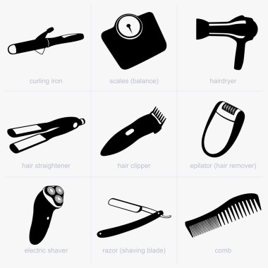 Household objects clipart