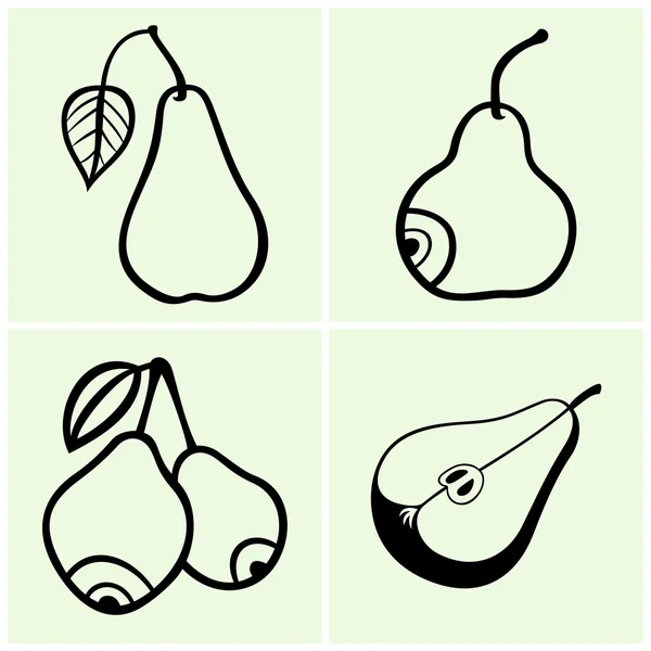 Set of pears — Stock Vector