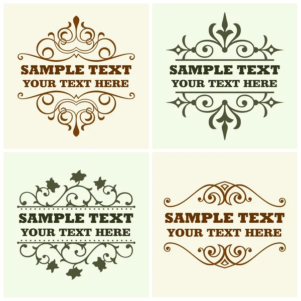 Marcos de texto decorativos — Vector de stock