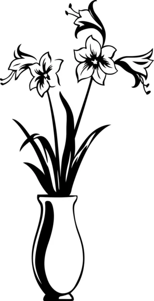 Fleurs dans le vase — Image vectorielle