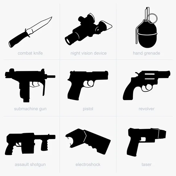 Armas de mano — Vector de stock