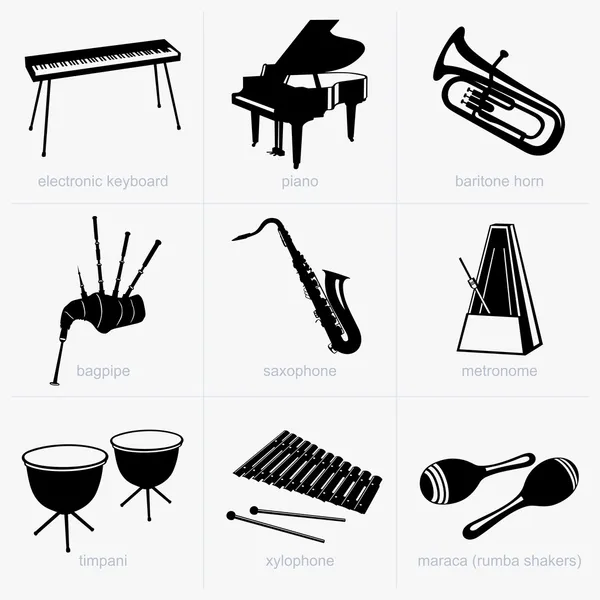 Instrumentos musicais —  Vetores de Stock