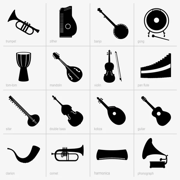 Instrumentos musicais —  Vetores de Stock