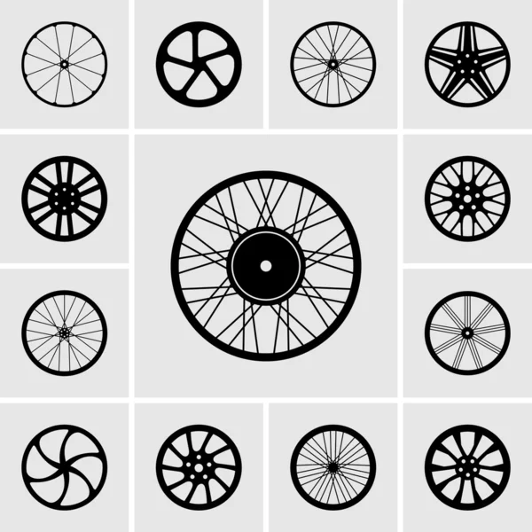 Icônes de roue — Image vectorielle