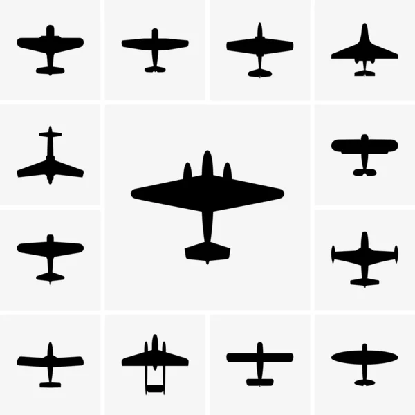 Iconos de avión — Vector de stock