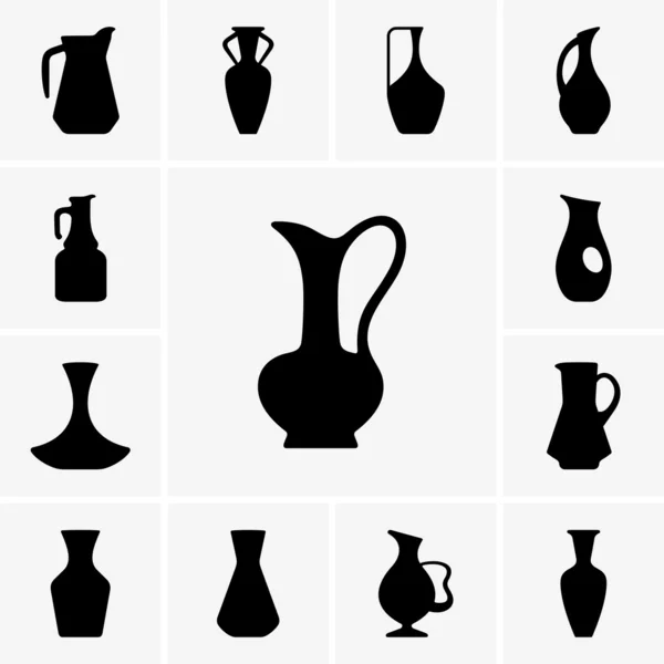 Jug silhouettes — Stock Vector