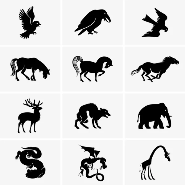 Zvířecí ikony — Stockový vektor